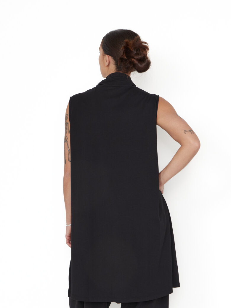 Sort Aarhus - Top with a high neckline and pockets