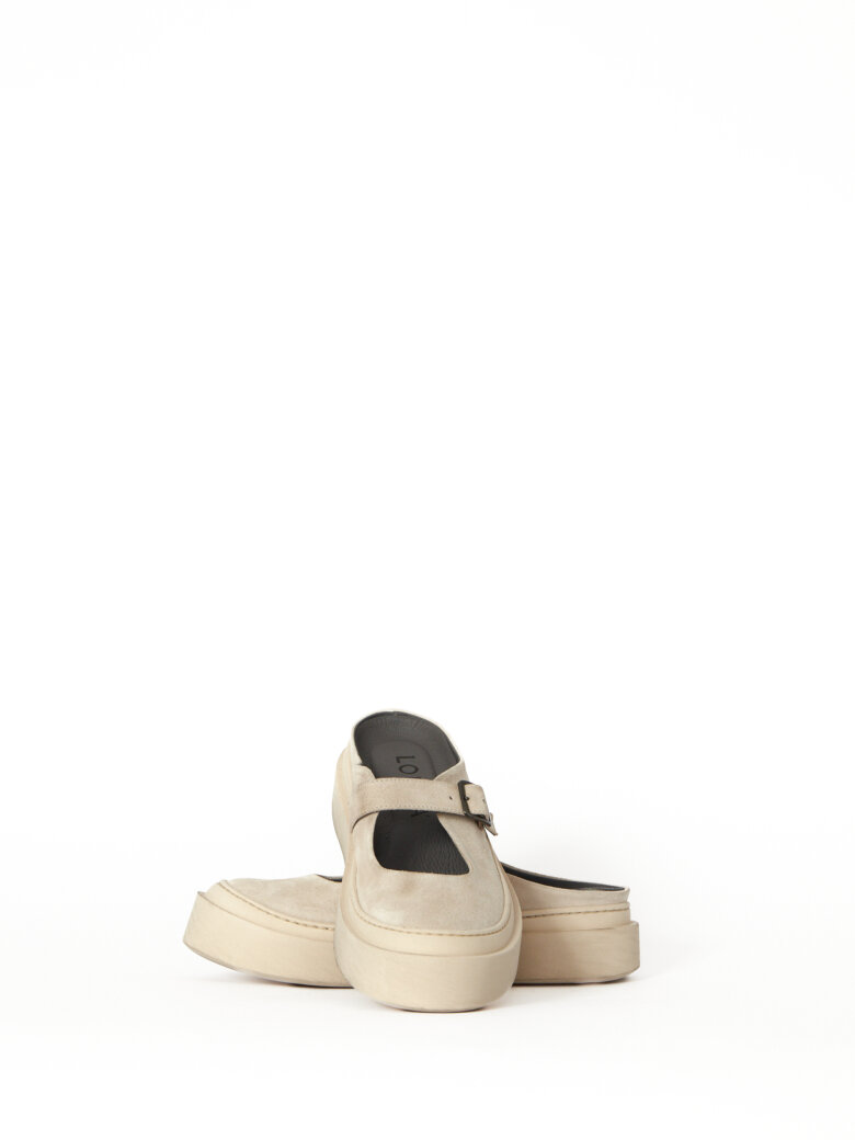 Lofina - Open suede shoe with buckle