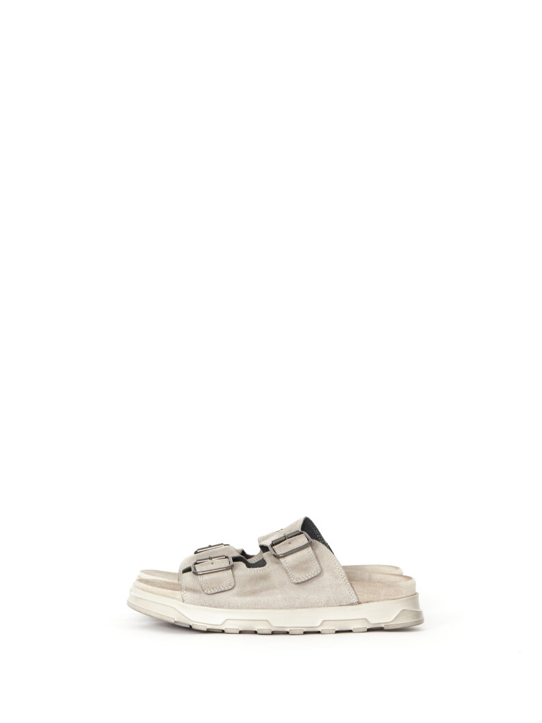 Lofina - Slippers sandal in suede with buckles