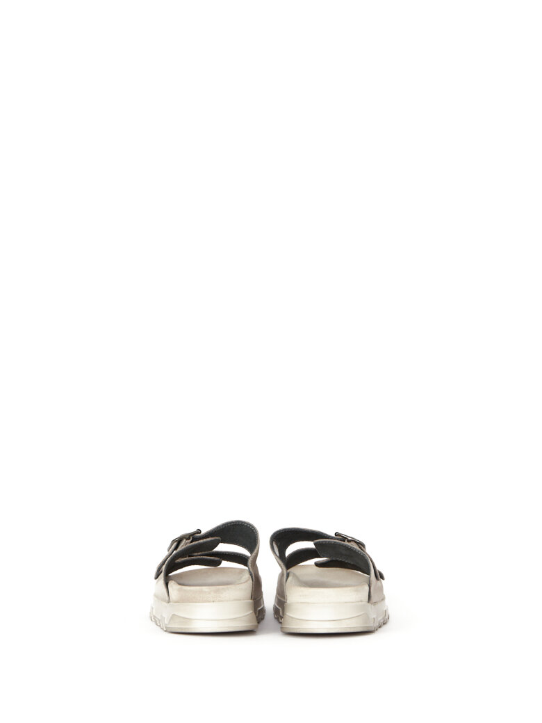Lofina - Slippers sandal in suede with buckles