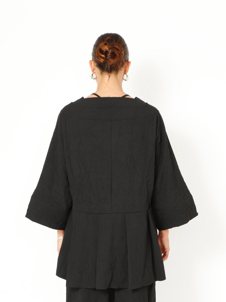 Sort Aarhus - Oversize bluse med brede ærmer