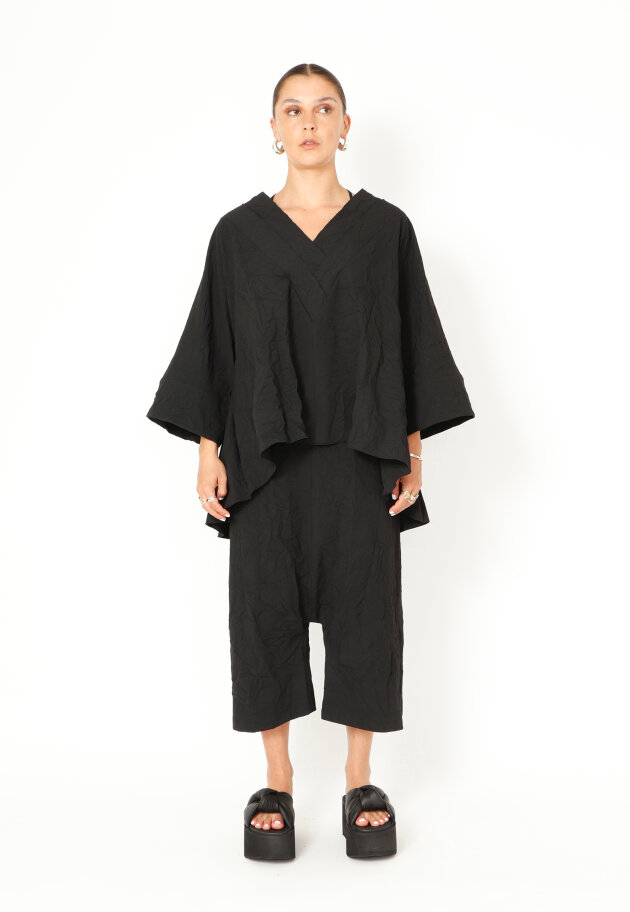 Sort Aarhus - Baggy pants with pockets and elastic waistband