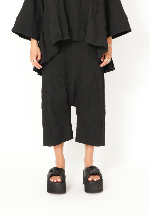 Sort Aarhus - Baggy pants with pockets and elastic waistband