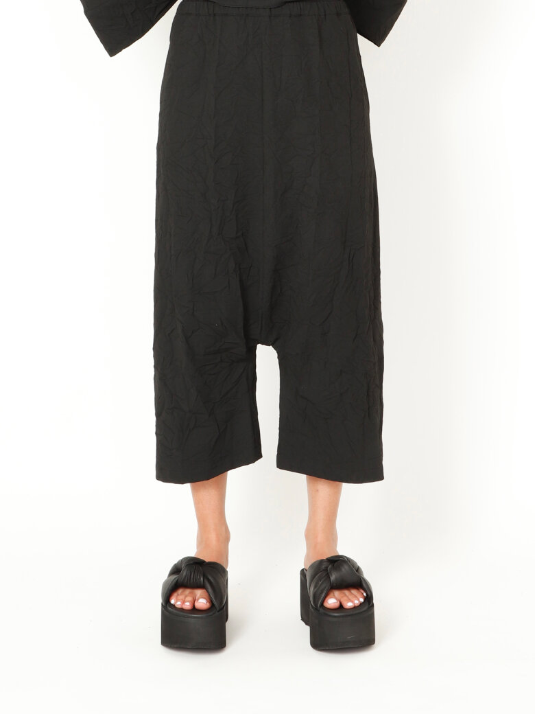 Sort Aarhus - Baggy bukser med lommer og elastik