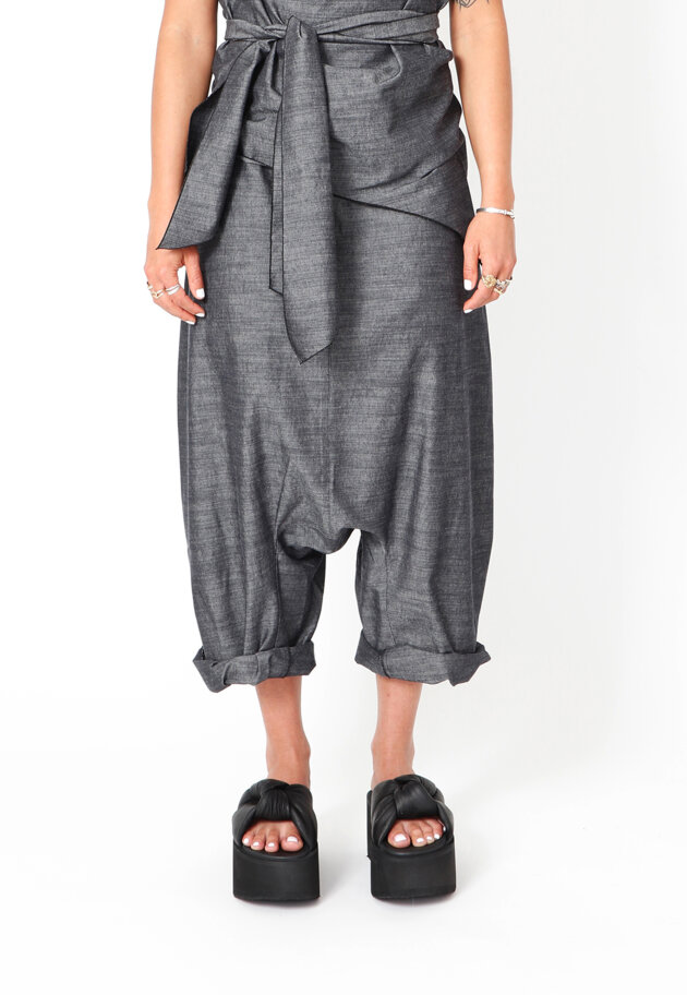 Sort Aarhus - Extra baggy pants with side pockets and zipper