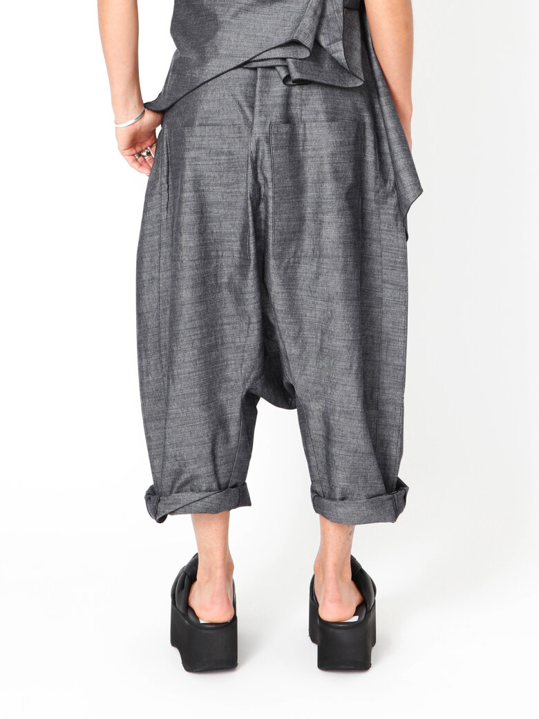 Sort Aarhus - Extra baggy pants with side pockets and zipper