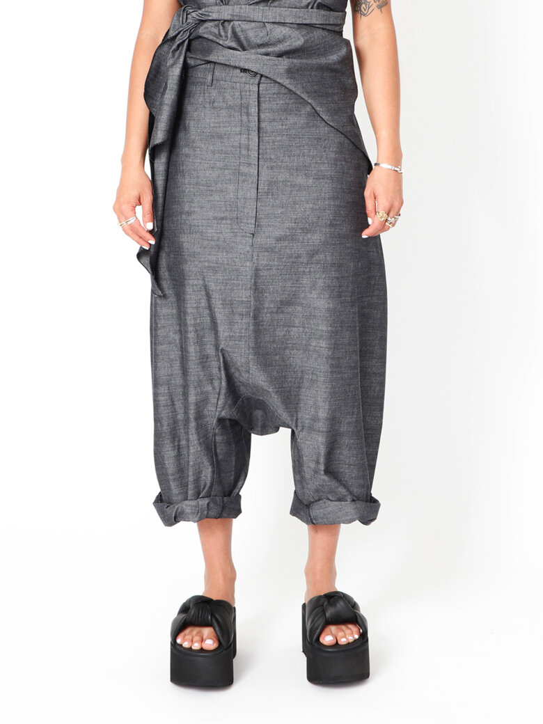 Sort Aarhus - Extra baggy pants with side pockets and zipper
