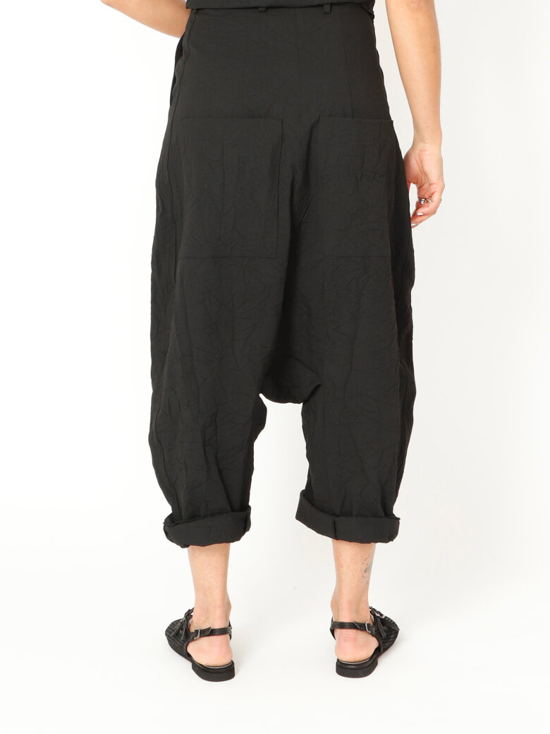 Sort Aarhus - Extra baggy pants with side pockets and zipper
