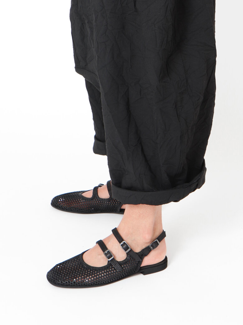 Sort Aarhus - Extra baggy pants with side pockets and zipper