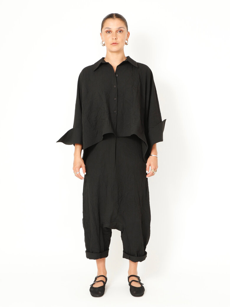 Sort Aarhus - Boxy shirt with buttons and pockets