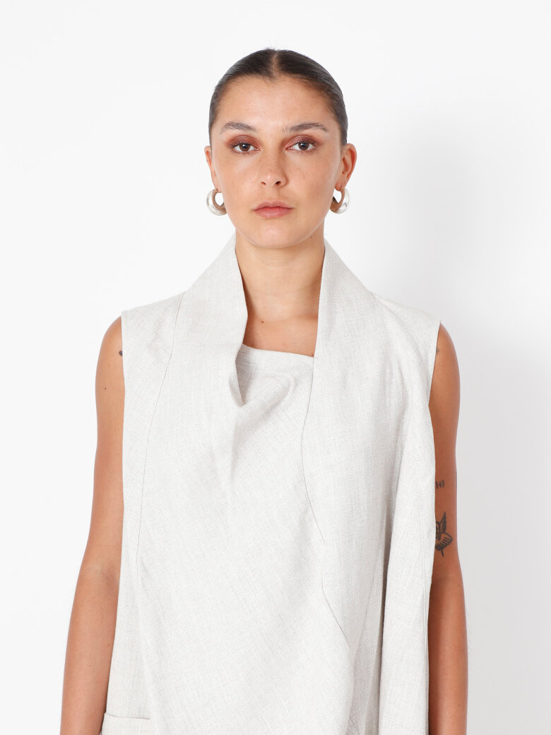 Sort Aarhus - Dress in linen mix with pockets