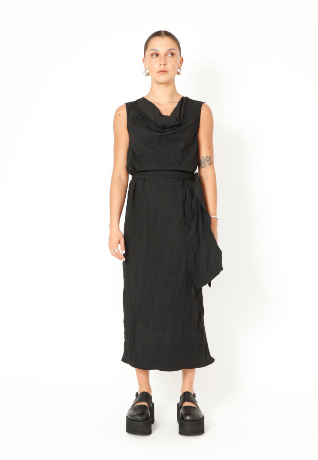 Sort Aarhus - Dress with waist tie Sort Aarhus - Dress with waist tie