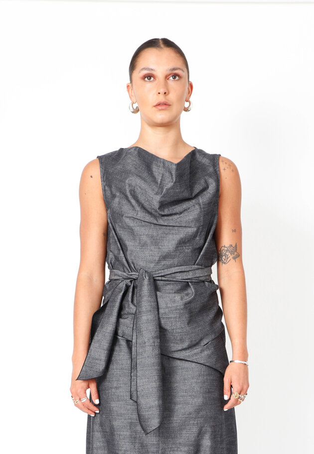 Sort Aarhus - Top with waist tie