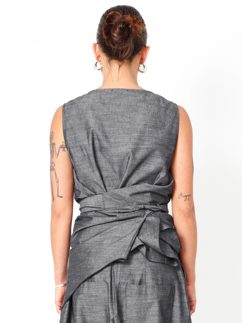 Sort Aarhus - Top with waist tie