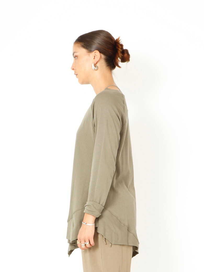 Sort Aarhus - Asymmetrical blouse in cotton