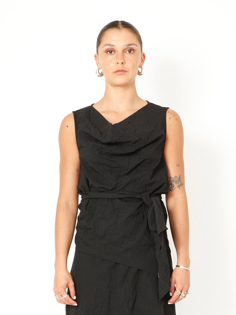 Sort Aarhus - Top with waist tie