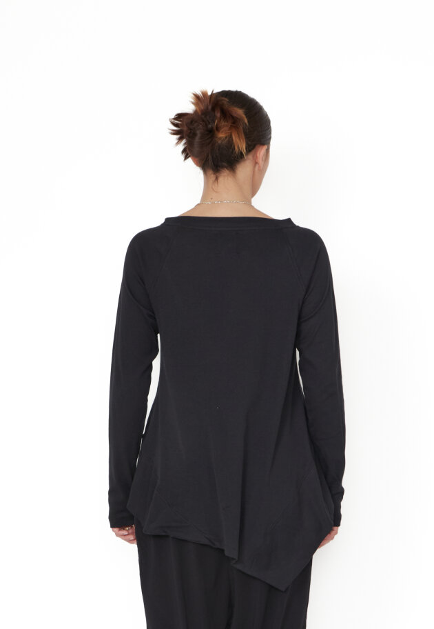 Sort Aarhus - Asymmetrical blouse in cotton