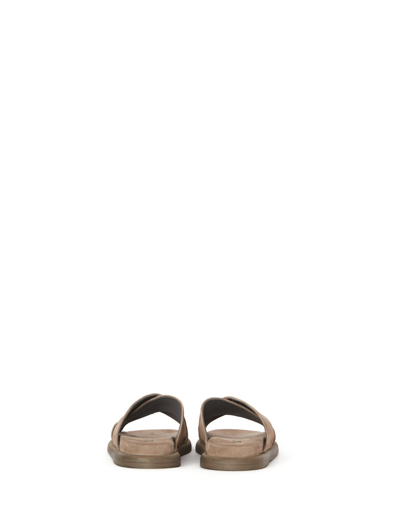 Lofina - Sandal in suede with a cross strap