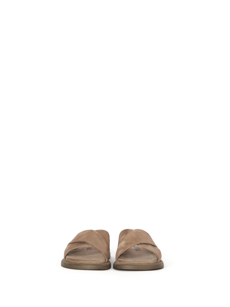 Lofina - Sandal in suede with a cross strap
