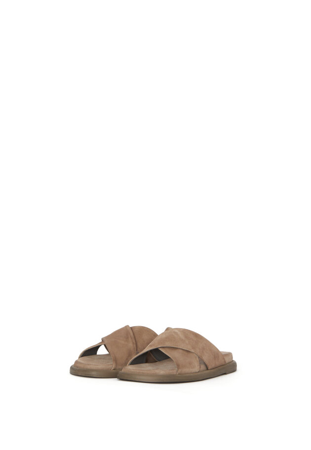 Lofina - Sandal in suede with a cross strap