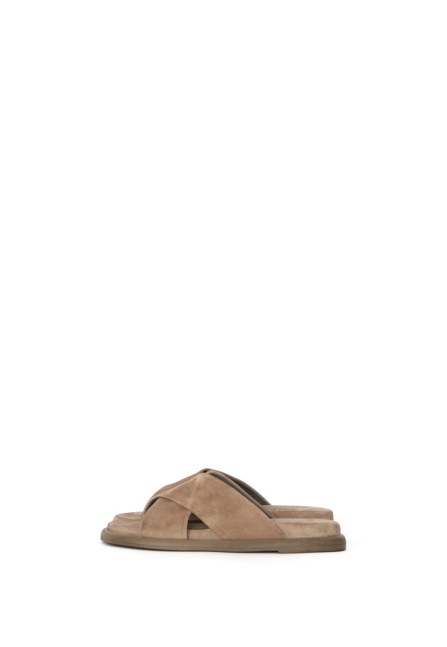 Lofina - Sandal in suede with a cross strap
