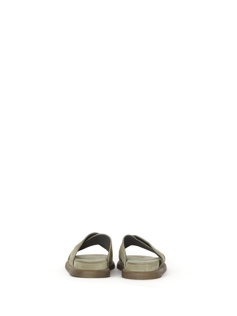 Lofina - Sandal in suede with a cross strap