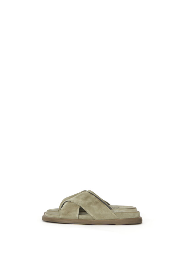 Lofina - Sandal in suede with a cross strap