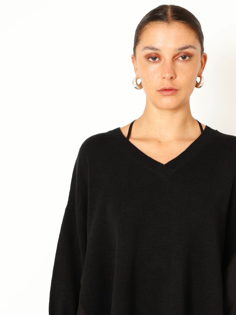 Sort Aarhus - Oversized strikkjole