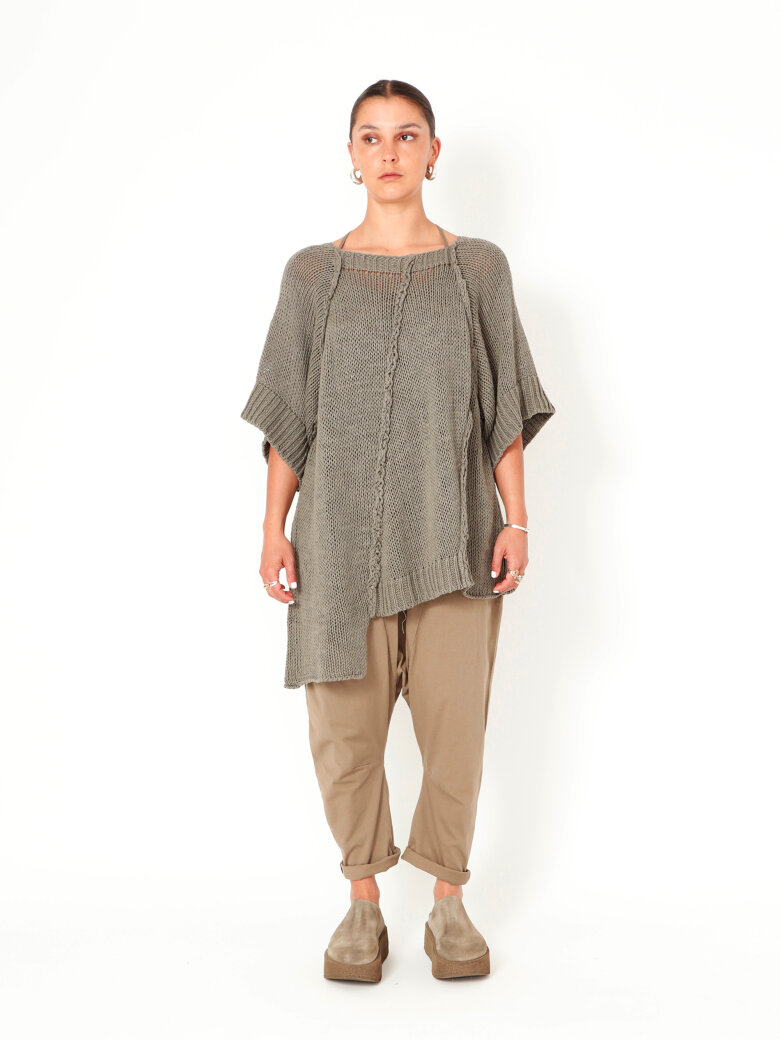Sort Aarhus - Oversized strikbluse