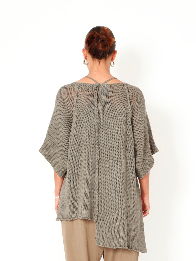 Sort Aarhus - Oversized strikbluse