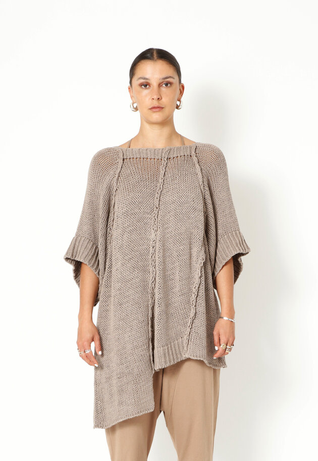 Sort Aarhus - Oversized strikbluse