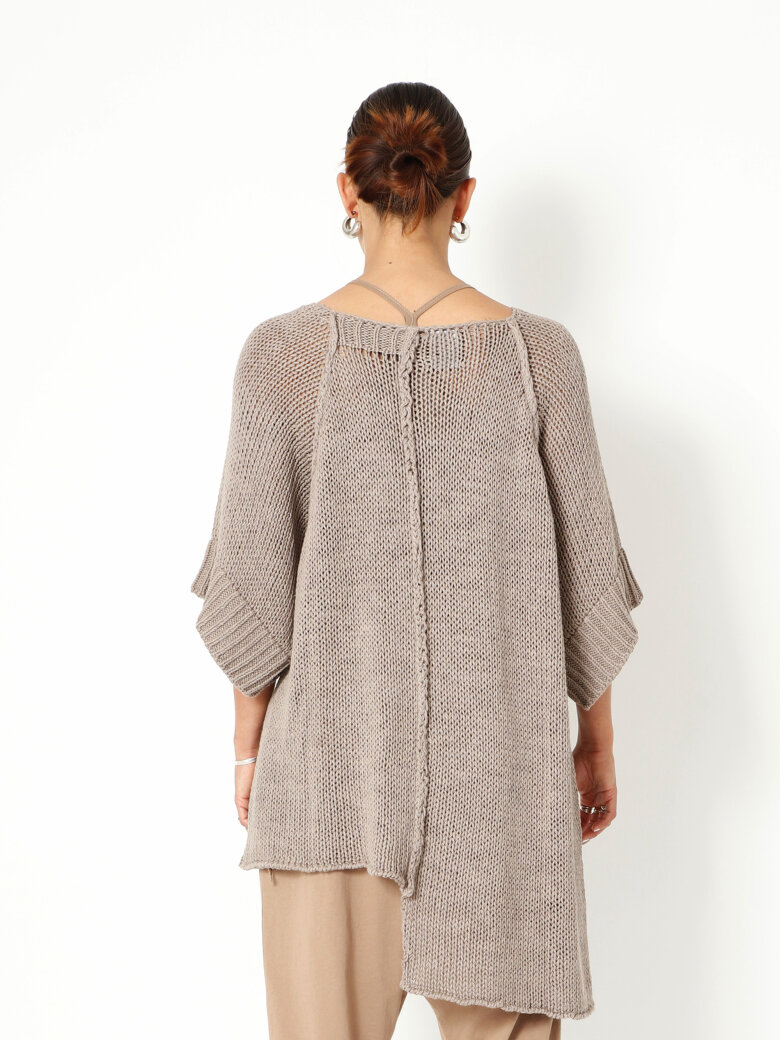 Sort Aarhus - Oversized strikbluse