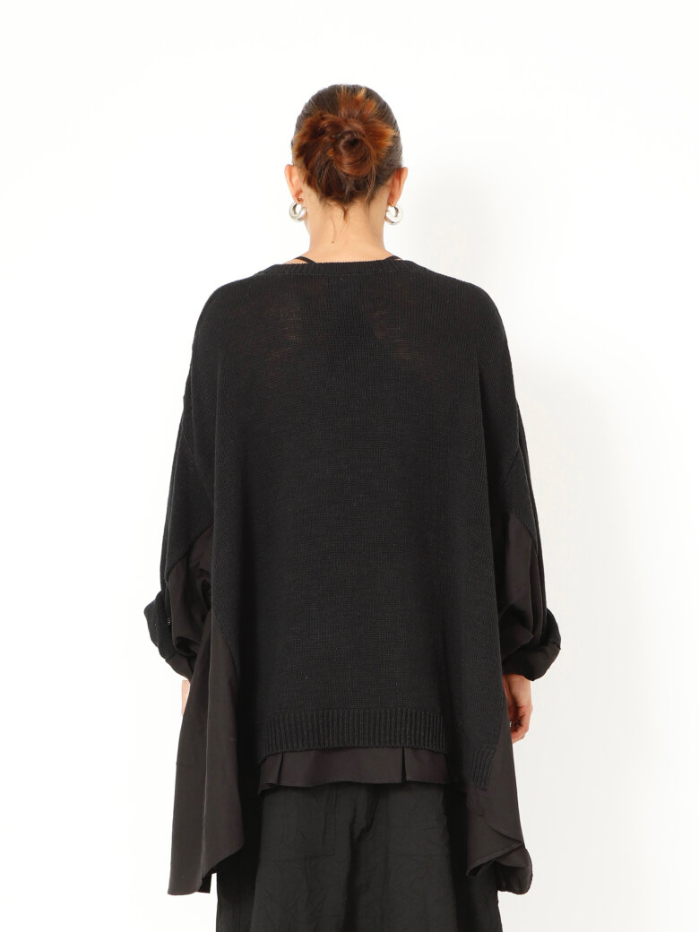 Sort Aarhus - Oversized strikbluse