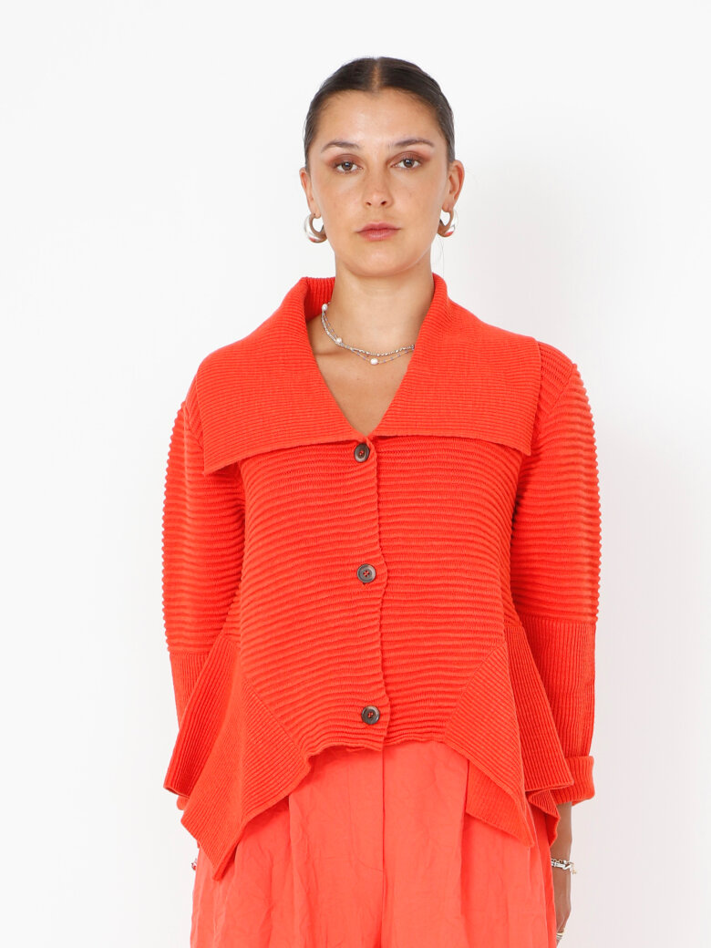 Sort Aarhus - Strikbluse med krave og knapper