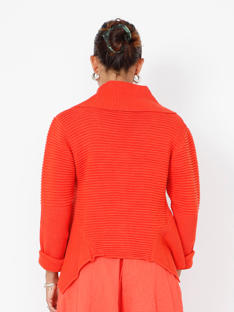 Sort Aarhus - Strikbluse med krave og knapper