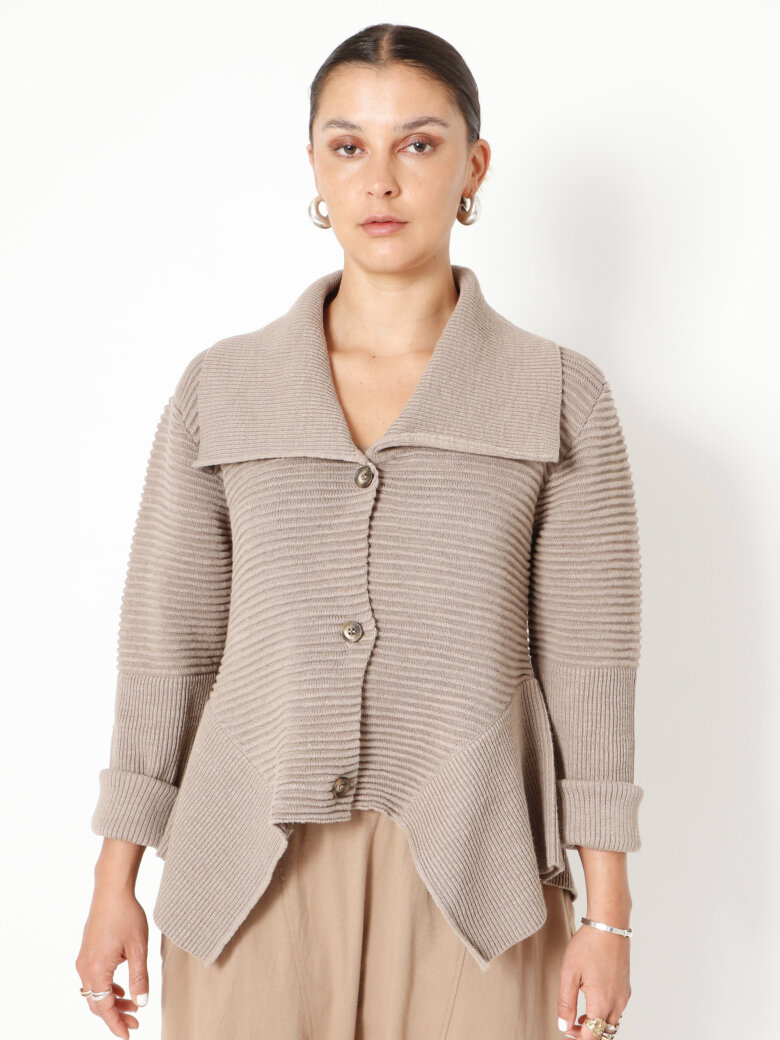 Sort Aarhus - Strikbluse med krave og knapper