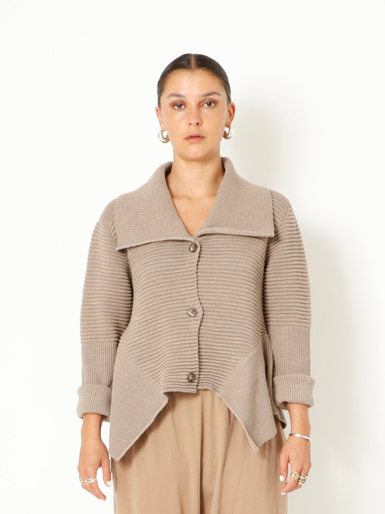 Sort Aarhus - Strikbluse med krave og knapper