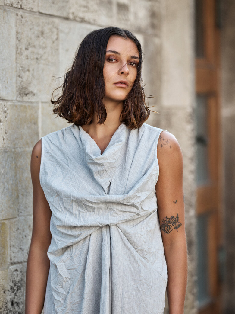 Sort Aarhus - Wrinked long dress