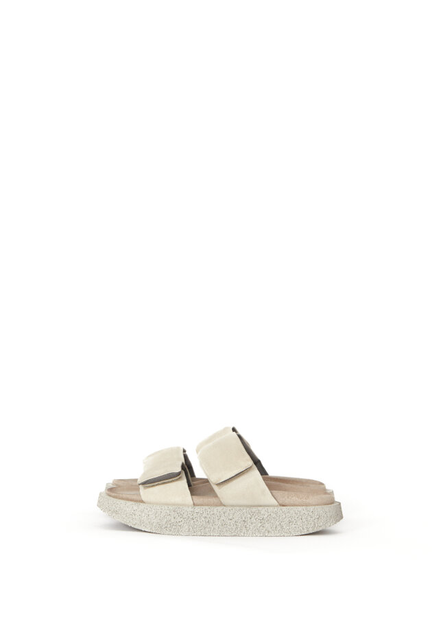 Lofina - Suede sandal with velcro closure