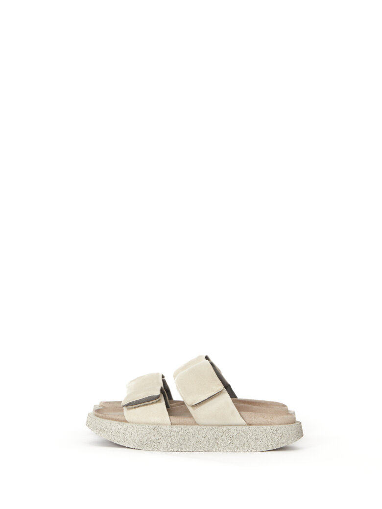 Lofina - Suede sandal with velcro closure