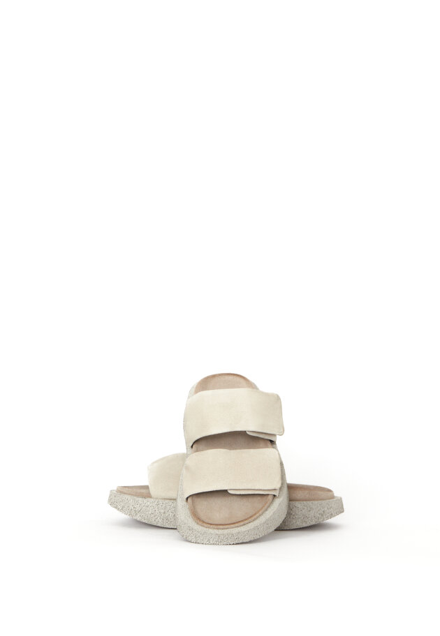 Lofina - Suede sandal with velcro closure