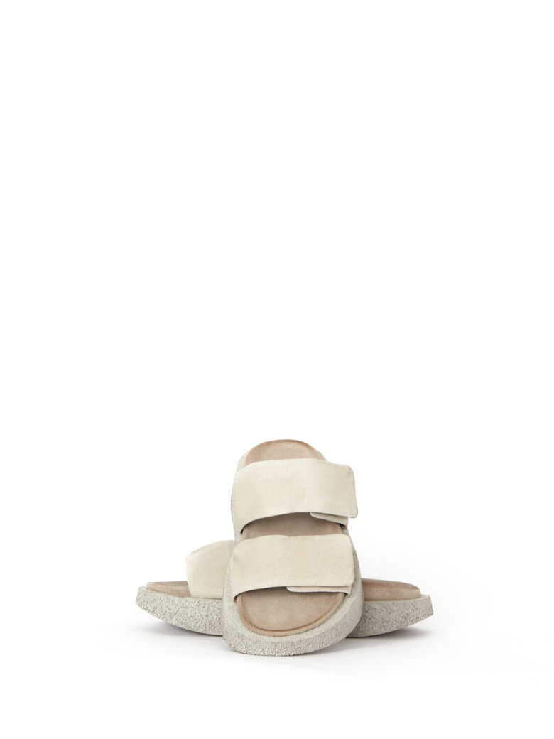 Lofina - Suede sandal with velcro closure