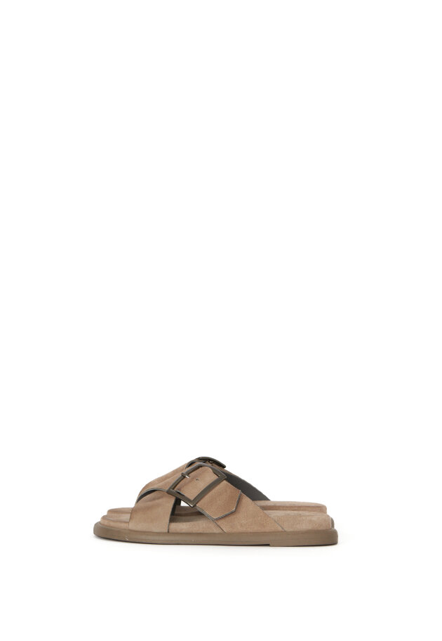 Lofina - Suede sandal with cross strap and buckle Lofina - Suede sandal with cross strap and buckle