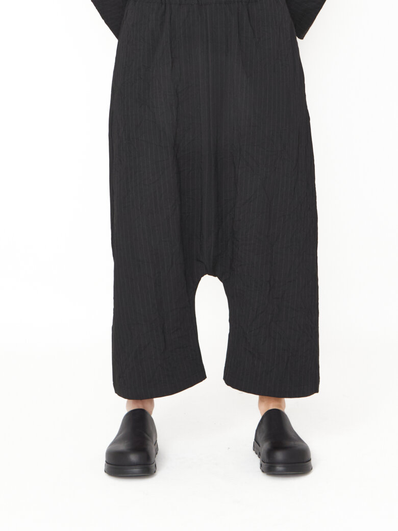 Sort Aarhus - Baggy bukser med lommer og elastik