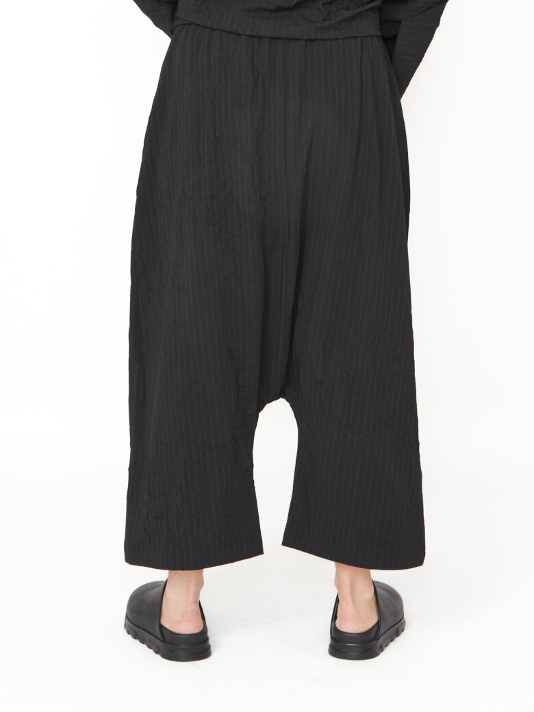 Sort Aarhus - Baggy bukser med lommer og elastik