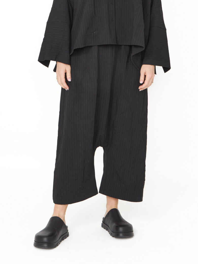 Sort Aarhus - Baggy bukser med lommer og elastik