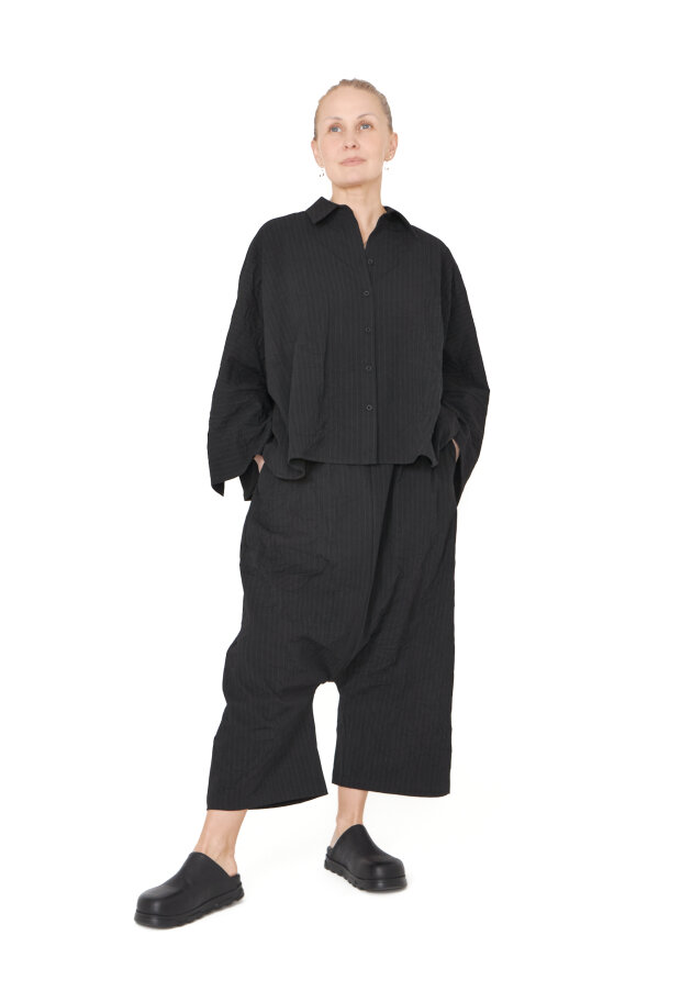 Sort Aarhus - Baggy pants with pockets and elastic waistband