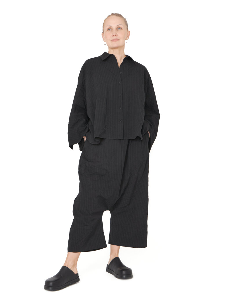 Sort Aarhus - Baggy pants with pockets and elastic waistband