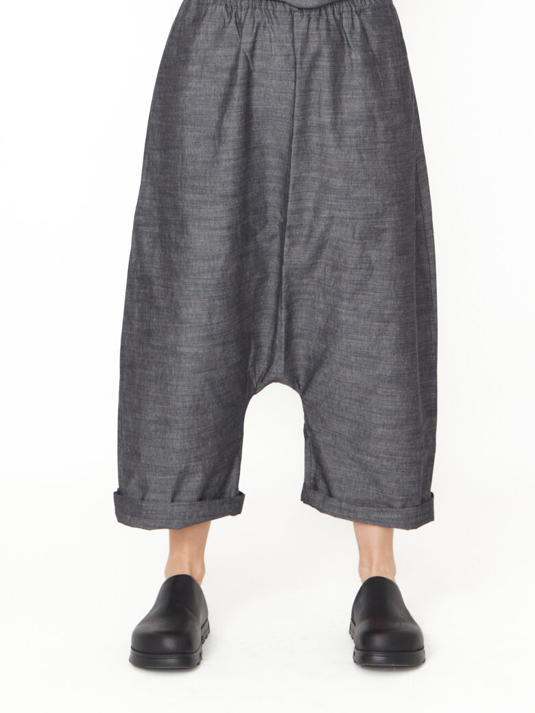 Sort Aarhus - Baggy pants with pockets and elastic waistband