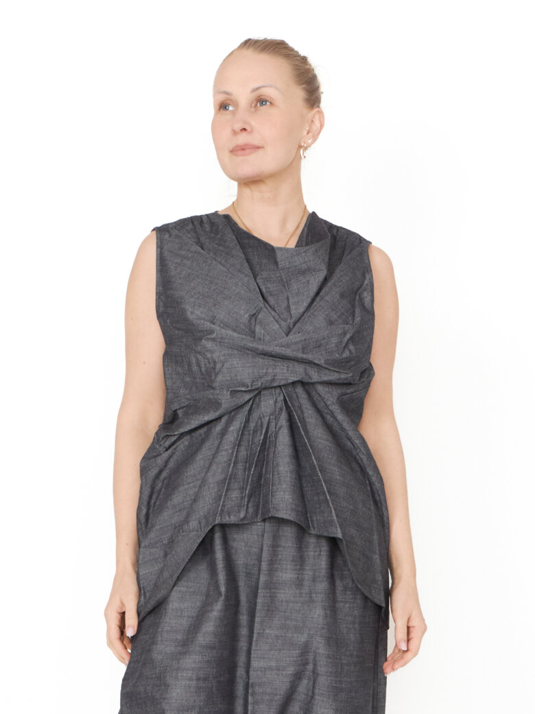 Sort Aarhus - Top med rynk